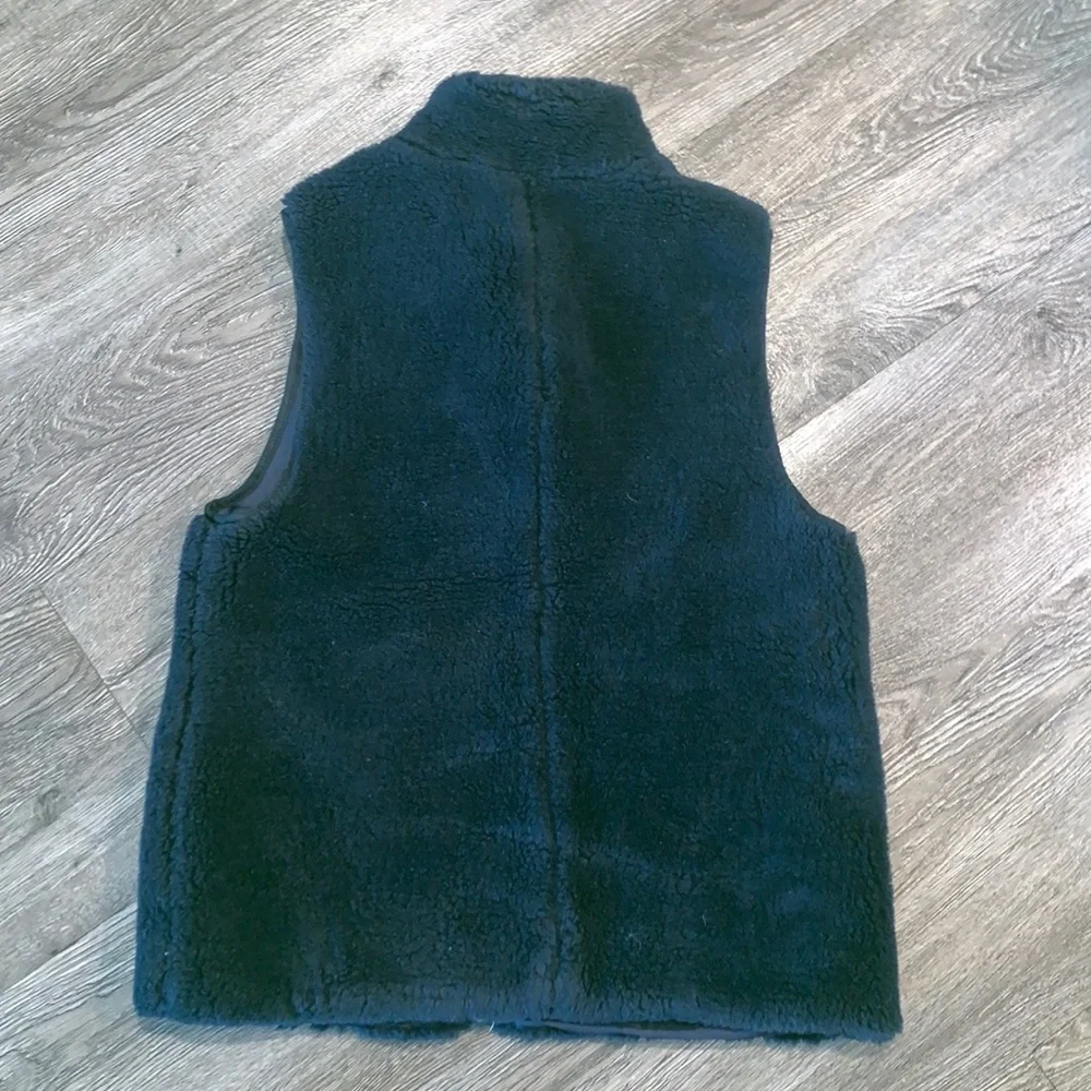 J Crew Navy Blue Fur Vest size small - Picture 7 of 8